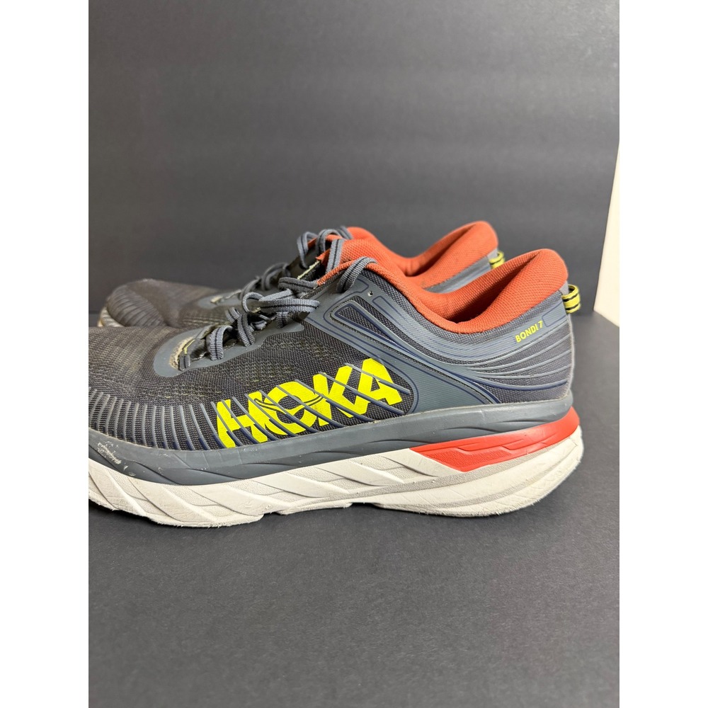 Hoka One One M Bondi 7 Running Shoes 1110518 TCHL Turbulence/Chili Men's 12 - Picture 4 of 12